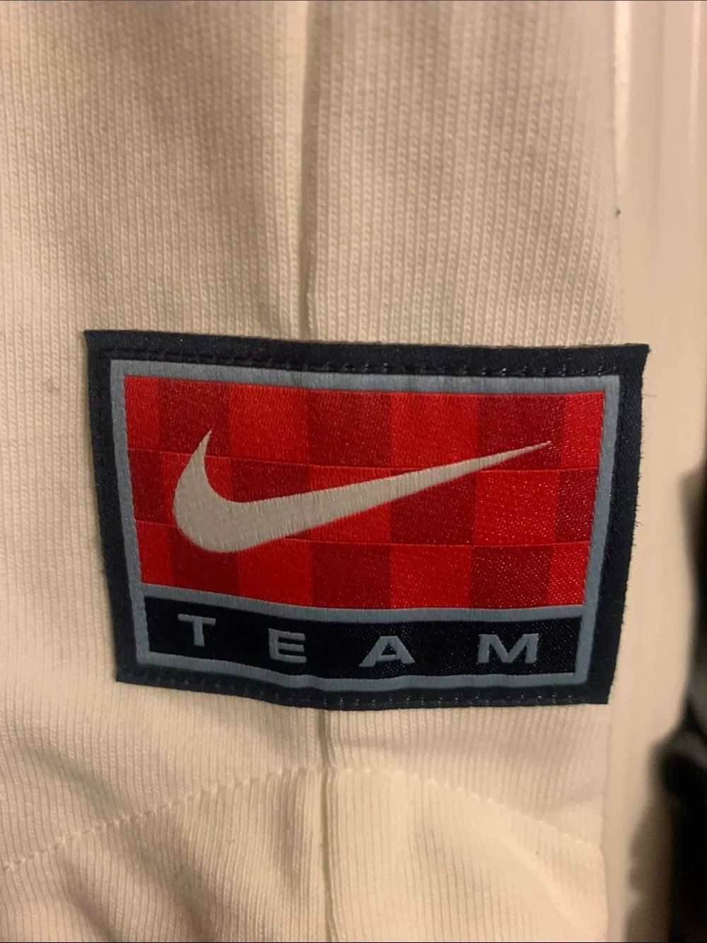 Nike White & Red Championship Flame Baseball Jersey
